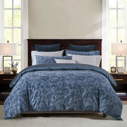 Main photo: Matrice Blue 100% cotton duvet cover set